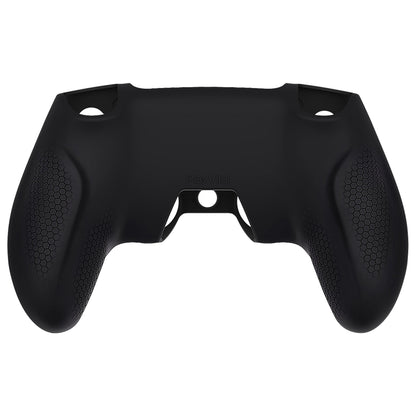 PlayVital Ninja Edition Anti-Slip Silicone Cover Skin with Thumb Grips for PS5 Wireless Controller, Compatible with Charging Station - Black - MQRPFP001 PlayVital