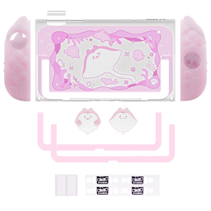 PlayVital オーシャンウィスパーシリーズ Nintendo Switch 2 用 保護ケース 耐衝撃・ドック対応ハードシェルケース ＋ シリコングリップ（サムスティックキャップ＆ステッカー付き）【ピーチピンク】