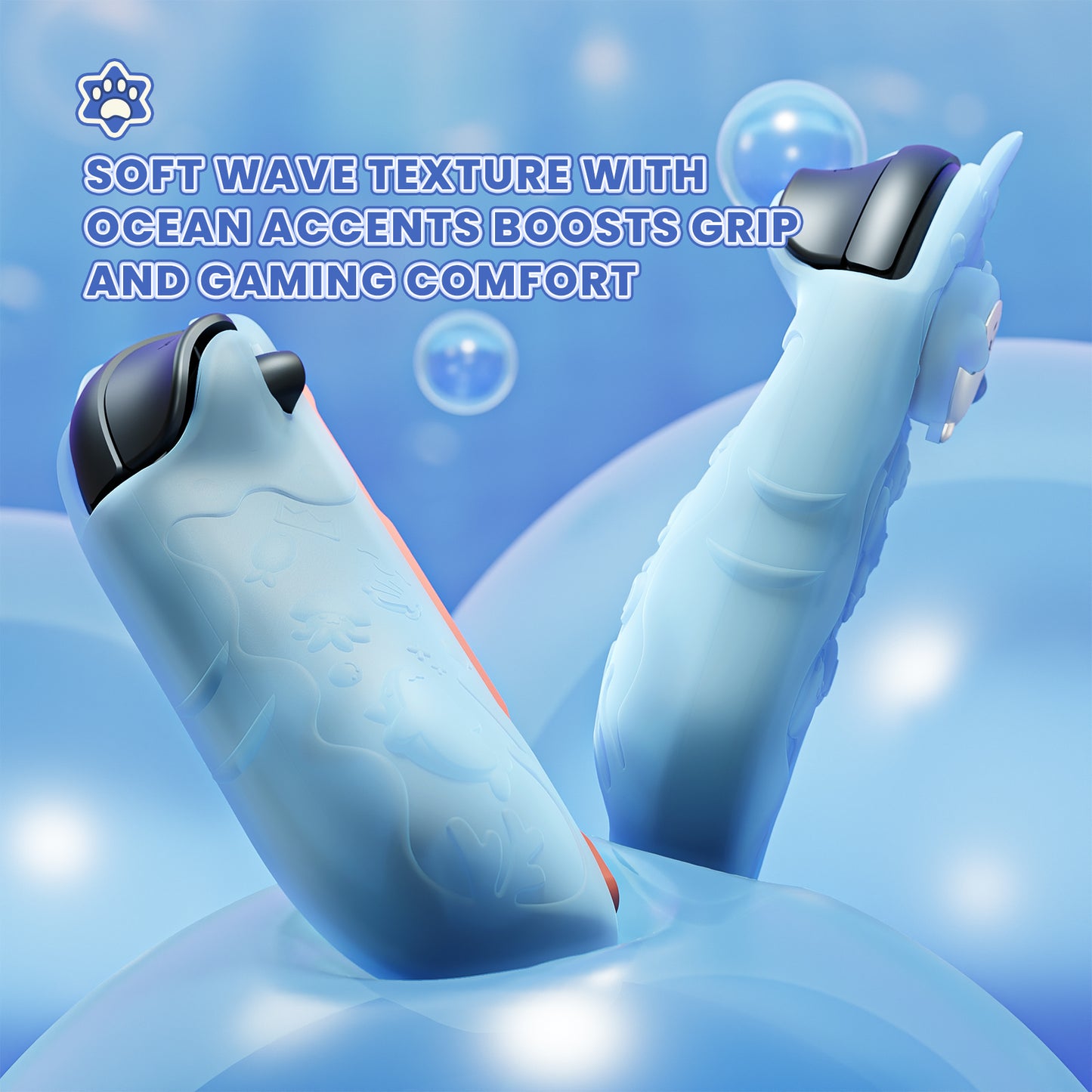 PlayVital オーシャンウィスパーシリーズ Nintendo Switch 2 用 保護ケース 耐衝撃・ドック対応ハードシェルケース ＋ シリコングリップ（サムスティックキャップ＆ステッカー付き）【ミントブルー】