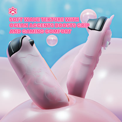 PlayVital オーシャンウィスパーシリーズ Nintendo Switch 2 用 保護ケース 耐衝撃・ドック対応ハードシェルケース ＋ シリコングリップ（サムスティックキャップ＆ステッカー付き）【ピーチピンク】