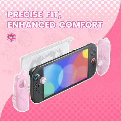 PlayVital オーシャンウィスパーシリーズ Nintendo Switch 2 用 保護ケース 耐衝撃・ドック対応ハードシェルケース ＋ シリコングリップ（サムスティックキャップ＆ステッカー付き）【ピーチピンク】