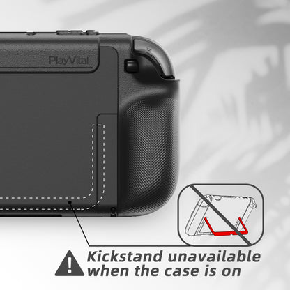 PlayVital PURE Nintendo Switch 2（2025）対応 TPU保護ケース ドック対応 耐衝撃 人間工学設計 グリップ付き 滑り止め 親指グリップキャップ付き【ブラック】