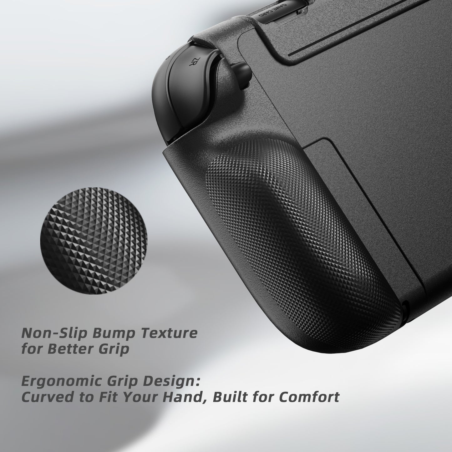PlayVital PURE Nintendo Switch 2（2025）対応 TPU保護ケース ドック対応 耐衝撃 人間工学設計 グリップ付き 滑り止め 親指グリップキャップ付き【ブラック】