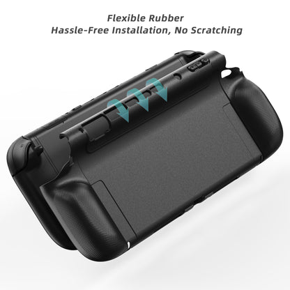 PlayVital PURE Nintendo Switch 2（2025）対応 TPU保護ケース ドック対応 耐衝撃 人間工学設計 グリップ付き 滑り止め 親指グリップキャップ付き【ブラック】