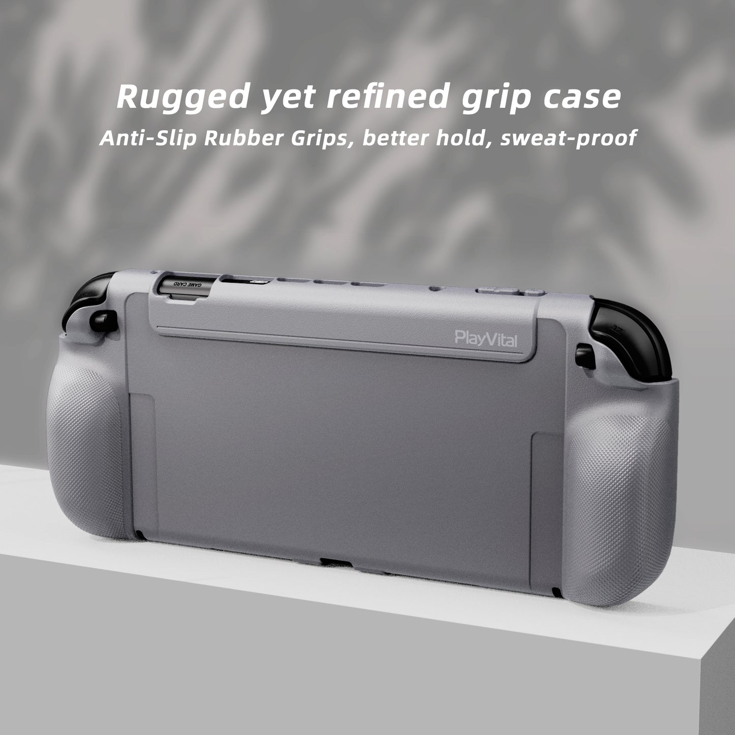 PlayVital PURE Nintendo Switch 2（2025）対応 TPU保護ケース ドック対応 耐衝撃 人間工学設計 グリップ付き 滑り止め 親指グリップキャップ付き【グレー】