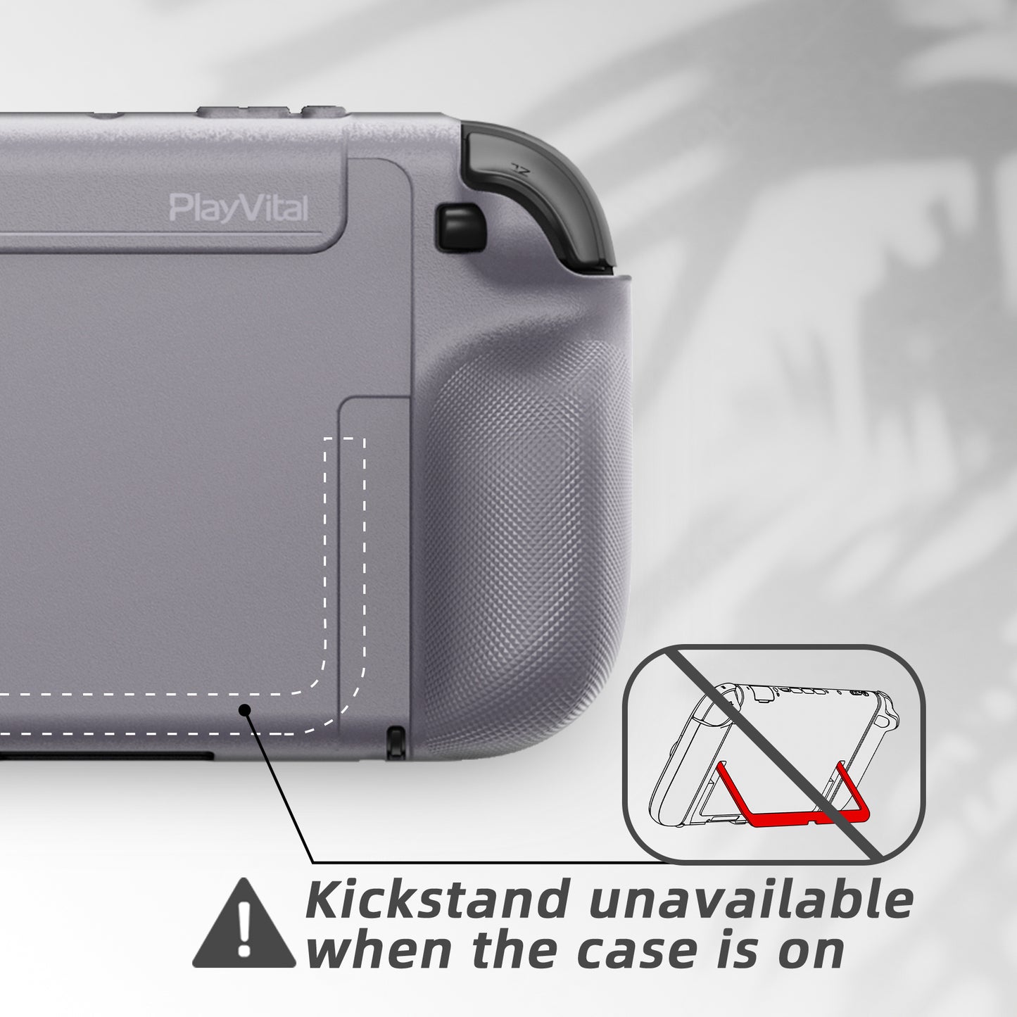 PlayVital PURE グリップケース for Nintendo Switch 2、耐衝撃TPU保護カバー 人間工学に基づいた滑り止めグリップデザイン＆サムスティックキャップ【グレー】