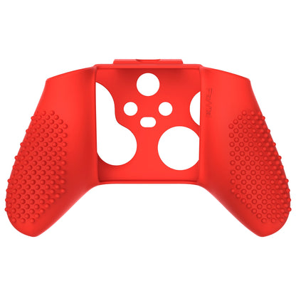 PlayVital Passion Red 3D Studded Edition Anti-slip Silicone Cover Skin for Xbox Series X/S Controller, Rubber Case Protector for Xbox Series X/S Controller with 6 Black Thumb Grip Caps - SDX3014 PlayVital