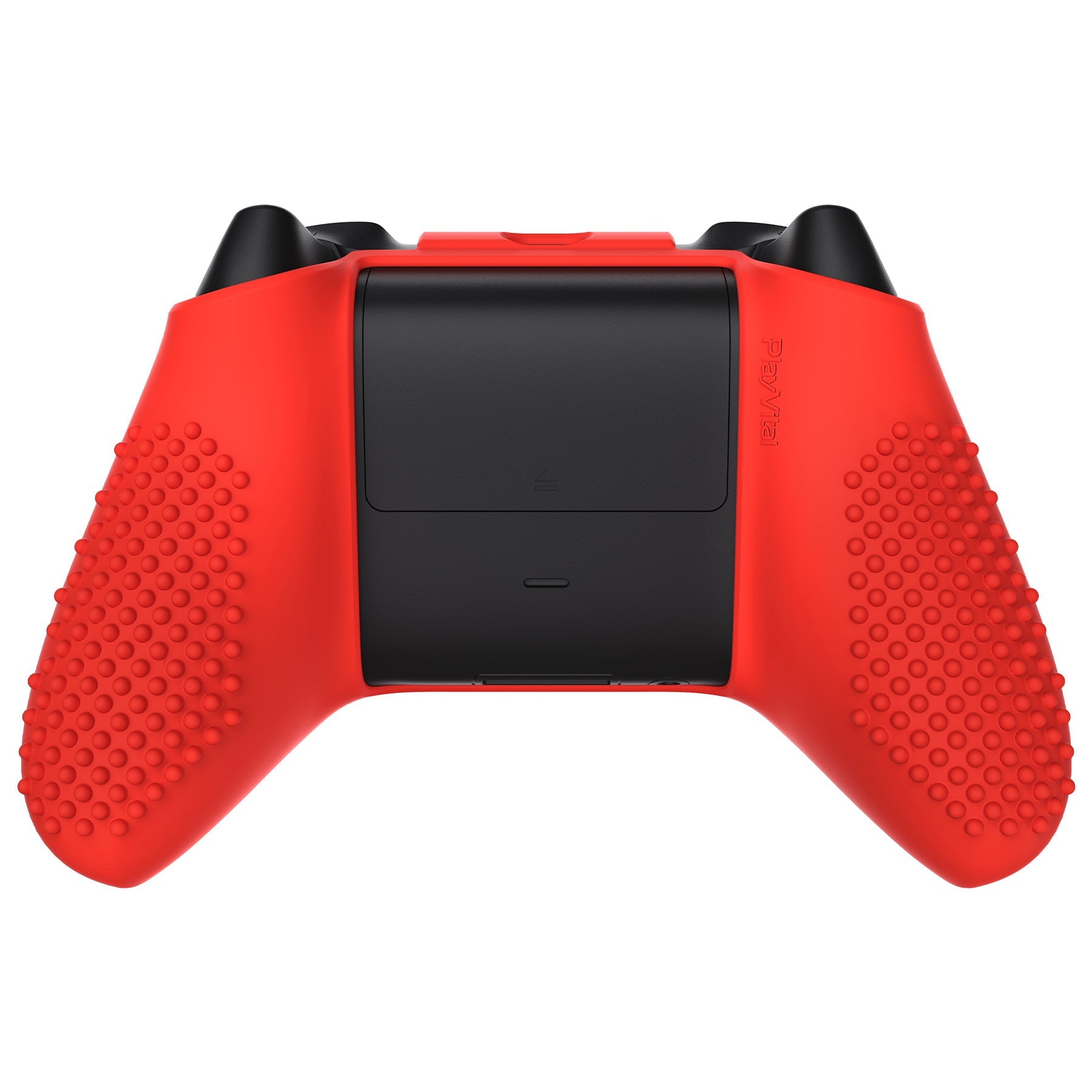 PlayVital Passion Red 3D Studded Edition Anti-slip Silicone Cover Skin for Xbox Series X/S Controller, Rubber Case Protector for Xbox Series X/S Controller with 6 Black Thumb Grip Caps - SDX3014 PlayVital