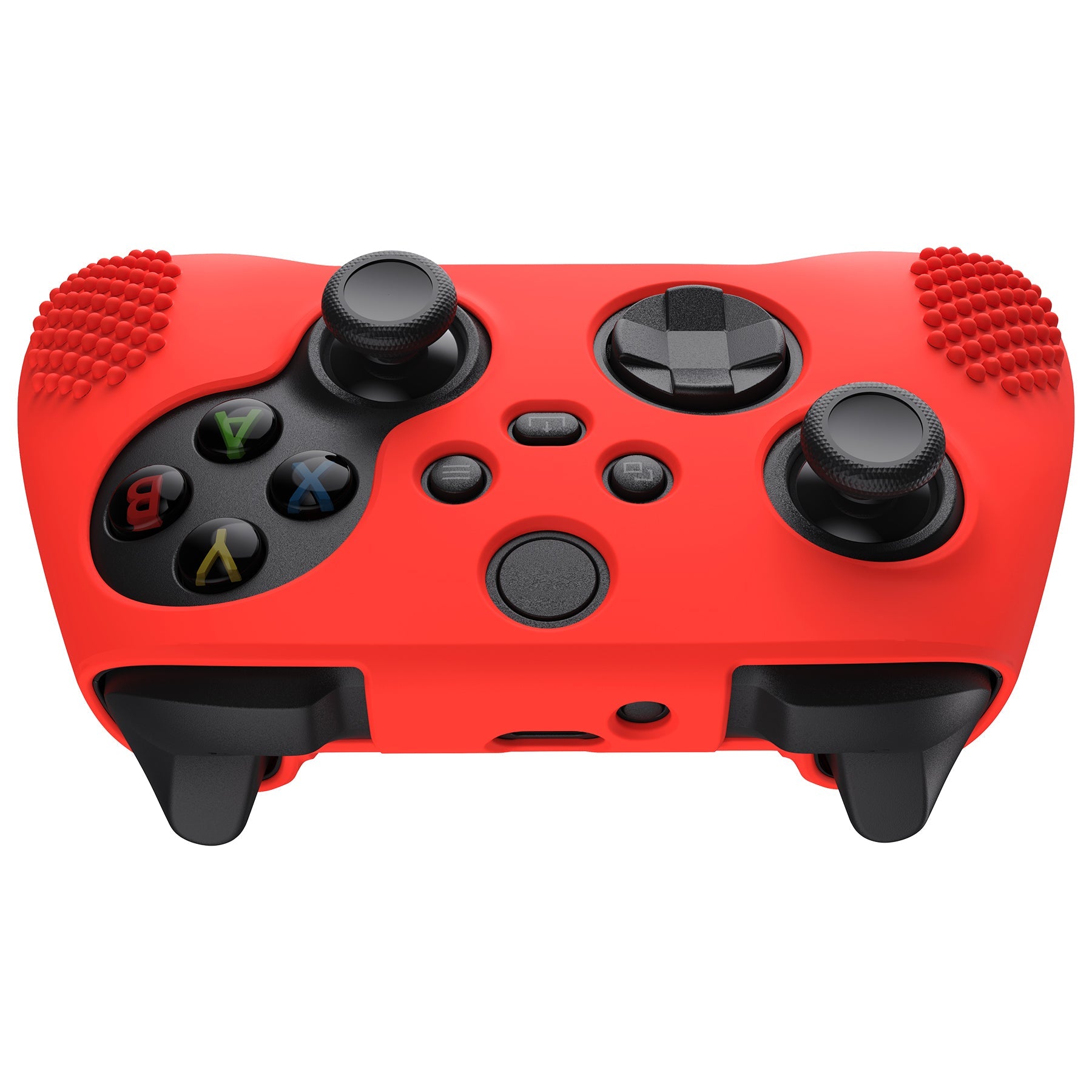 PlayVital Passion Red 3D Studded Edition Anti-slip Silicone Cover Skin for Xbox Series X/S Controller, Rubber Case Protector for Xbox Series X/S Controller with 6 Black Thumb Grip Caps - SDX3014 PlayVital