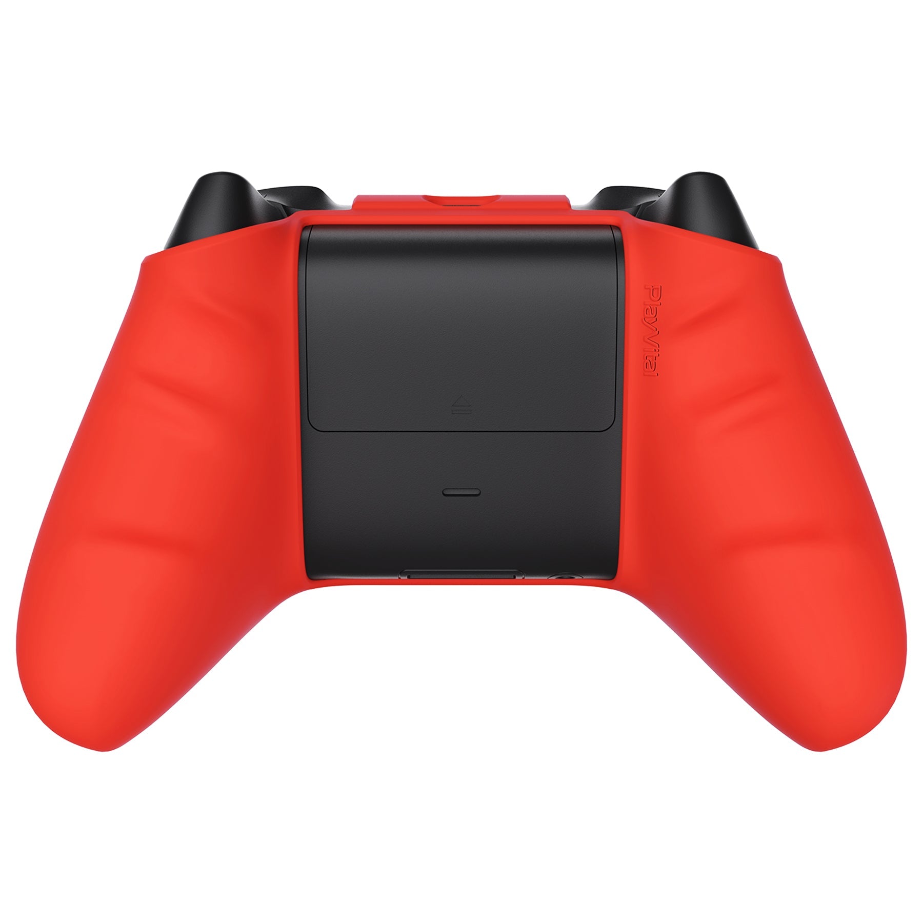 PlayVital Passion Red Pure Series Anti-Slip Silicone Cover Skin for Xbox Series X Controller, Soft Rubber Case Protector for Xbox Series S Controller with Black Thumb Grip Caps - BLX3012 PlayVital