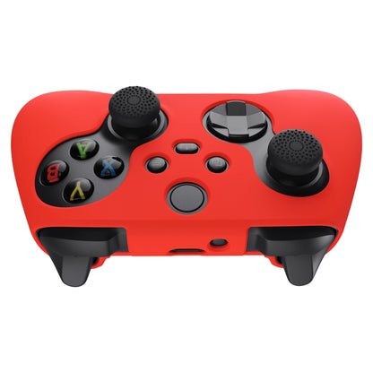 PlayVital Passion Red Pure Series Anti-Slip Silicone Cover Skin for Xbox Series X Controller, Soft Rubber Case Protector for Xbox Series S Controller with Black Thumb Grip Caps - BLX3012 PlayVital