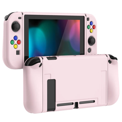 PlayVital Pink Protective Case for NS Switch, Soft TPU Slim Case Cover for NS Switch Joy-Con Console with Colorful ABXY Direction Button Caps - NTU6001G2 PlayVital