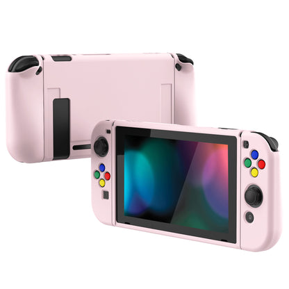 PlayVital Pink Protective Case for NS Switch, Soft TPU Slim Case Cover for NS Switch Joy-Con Console with Colorful ABXY Direction Button Caps - NTU6001G2 PlayVital