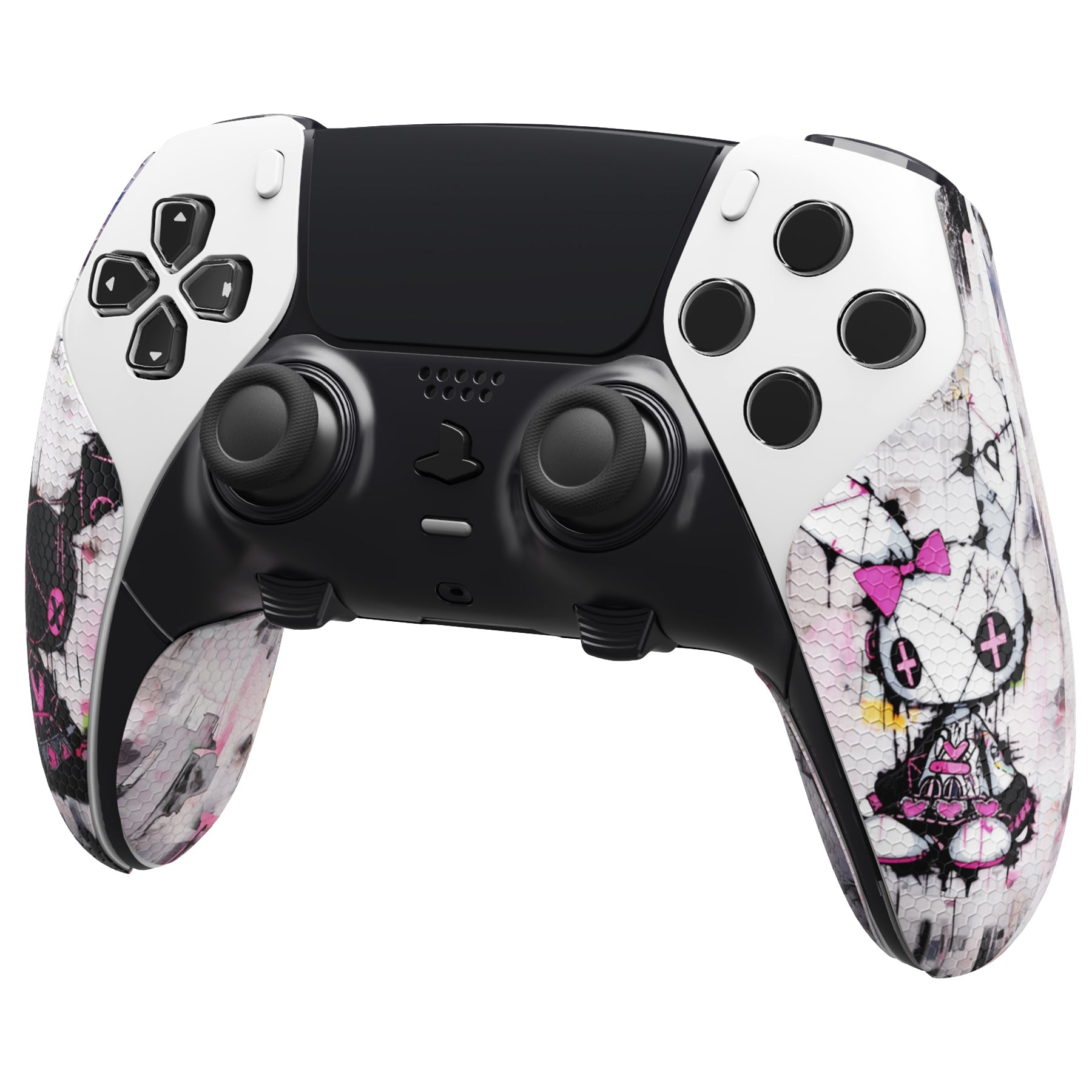 PlayVital Professional Textured Anti-Skid Sweat-Absorbent Controller Grip for PS5 Edge Wireless Controller - Lovely Punky Bunny - PFPJ155 PlayVital