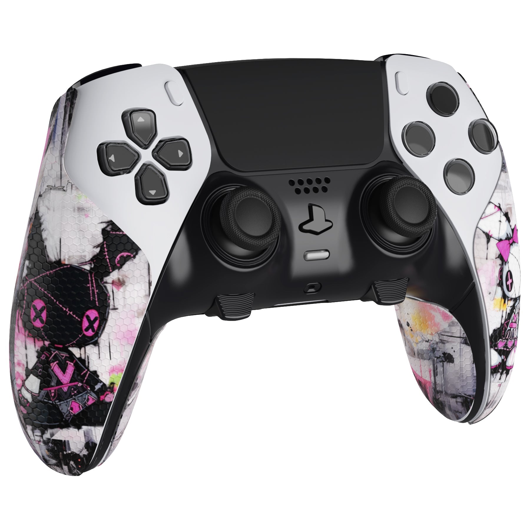 PlayVital Professional Textured Anti-Skid Sweat-Absorbent Controller Grip for PS5 Edge Wireless Controller - Lovely Punky Bunny - PFPJ155 PlayVital