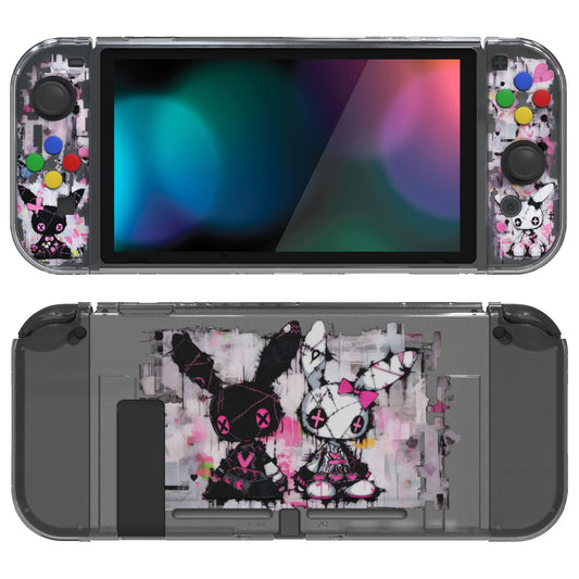 PlayVital Soft TPU Slim Protective Case with Colorful ABXY Direction Button Caps for NS Switch - Blossom POP Bunny - NTU6044G2 (Copy) PlayVital