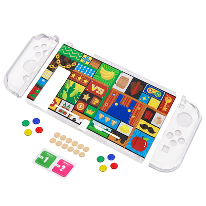 PlayVital Protective Case for NS Switch, Soft TPU Slim Case Cover for NS Switch Console with Colorful ABXY Direction Button Caps -Puzzle Adven- NTU6043G2 PlayVital