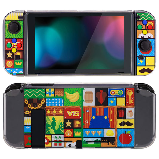 PlayVital Protective Case for NS Switch, Soft TPU Slim Case Cover for NS Switch Console with Colorful ABXY Direction Button Caps -Puzzle Adven- NTU6043G2 PlayVital