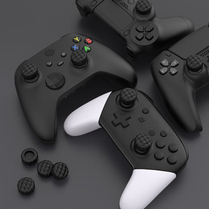 PlayVital パフクラウドテクスチャデザイン サムクッション グリップキャップ PS5 & PS4 & Switch Pro & Xbox Series X/S & Xbox Elite Series 2 & Xbox One & Xbox Core ワイヤレスコントローラー対応【ブラック】