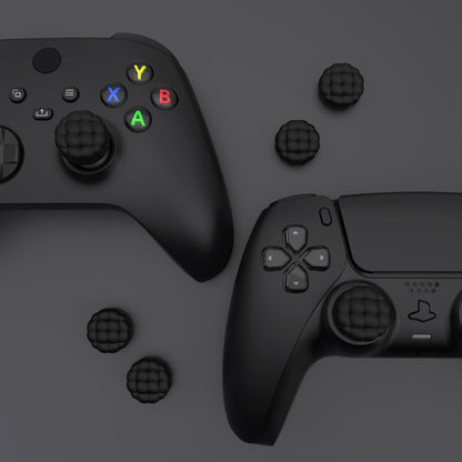 PlayVital パフクラウドテクスチャデザイン サムクッション グリップキャップ PS5 & PS4 & Switch Pro & Xbox Series X/S & Xbox Elite Series 2 & Xbox One & Xbox Core ワイヤレスコントローラー対応【ブラック】