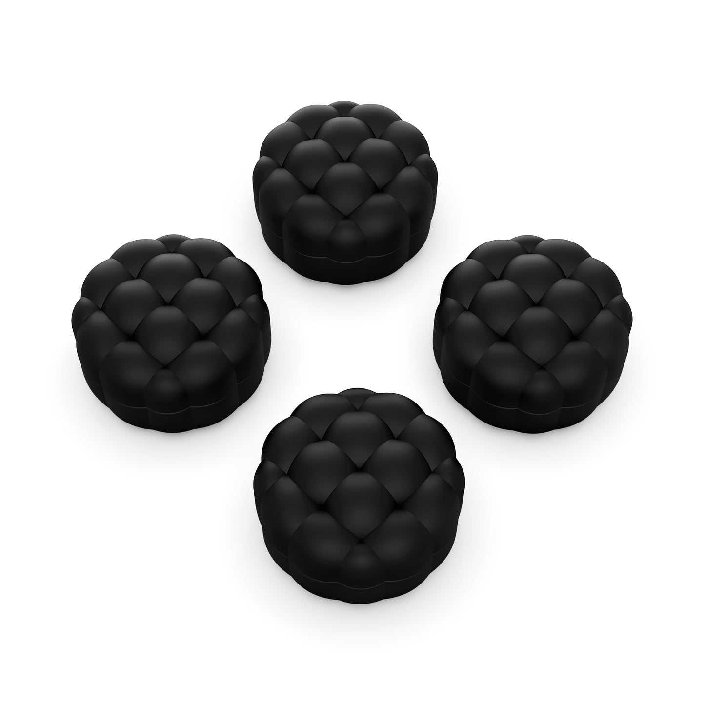 PlayVital パフクラウドテクスチャデザイン サムクッション グリップキャップ PS5 & PS4 & Switch Pro & Xbox Series X/S & Xbox Elite Series 2 & Xbox One & Xbox Core ワイヤレスコントローラー対応【ブラック】