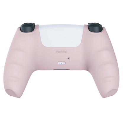 PlayVital Pure Series Anti-Slip Silicone Cover Skin with Thumb Grip Caps for PS5 Wireless Controller - Cherry Blossoms Pink - KOPF019 PlayVital