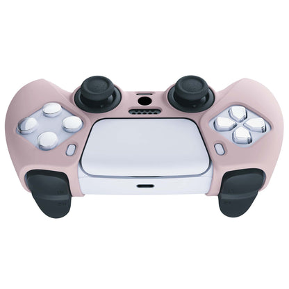 PlayVital Pure Series Anti-Slip Silicone Cover Skin with Thumb Grip Caps for PS5 Wireless Controller - Cherry Blossoms Pink - KOPF019 PlayVital