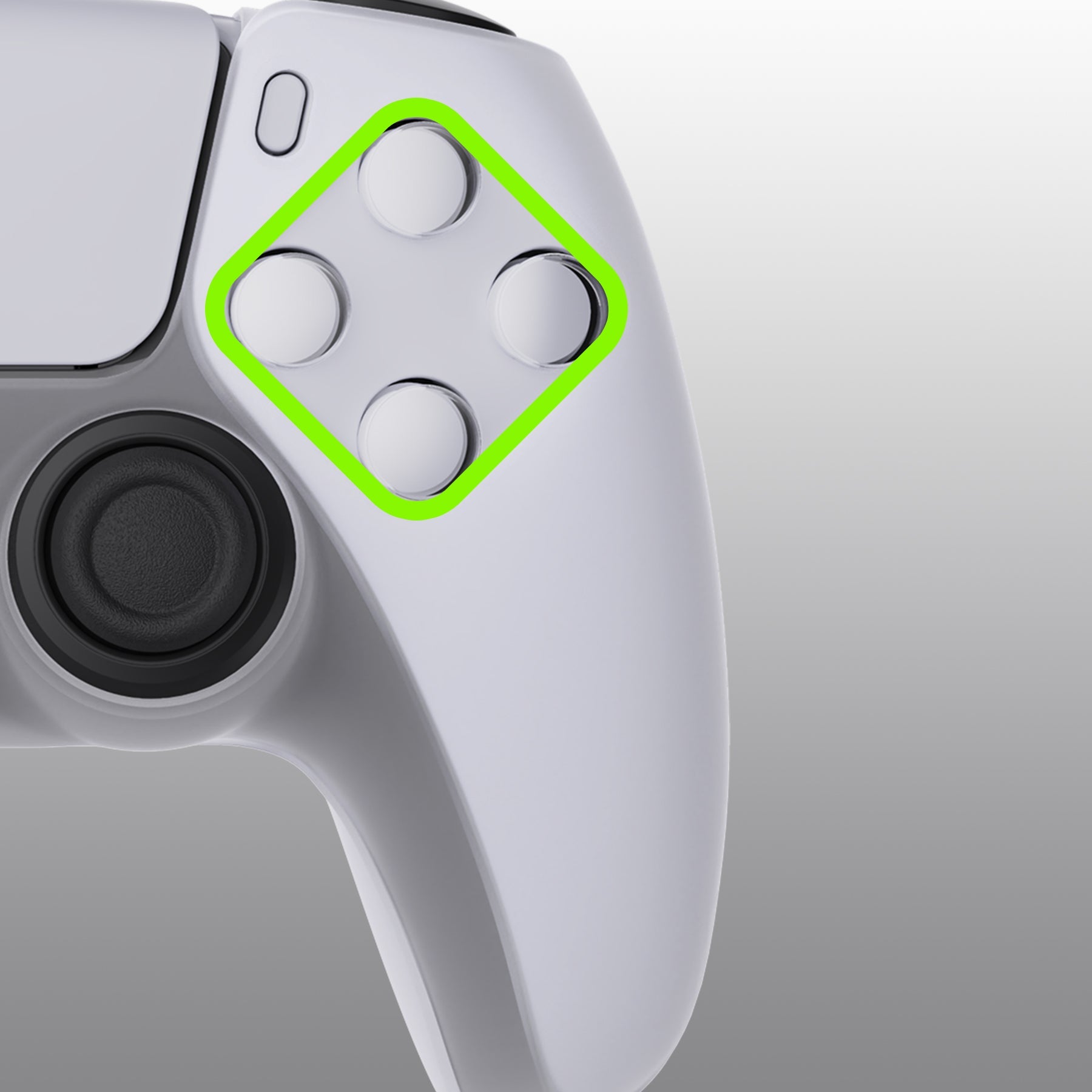 PlayVital Pure Series Anti-Slip Silicone Cover Skin with Thumb Grip Caps for PS5 Wireless Controller - Clear White - KOPF016 PlayVital