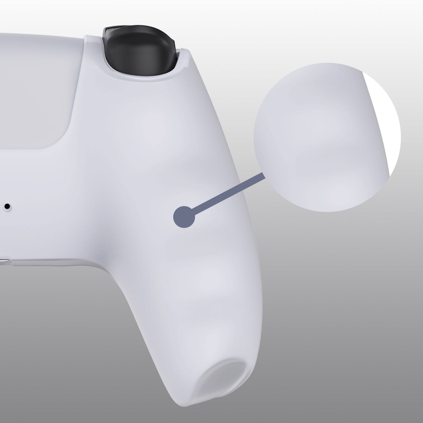 PlayVital Pure Series Anti-Slip Silicone Cover Skin with Thumb Grip Caps for PS5 Wireless Controller - Clear White - KOPF016 PlayVital