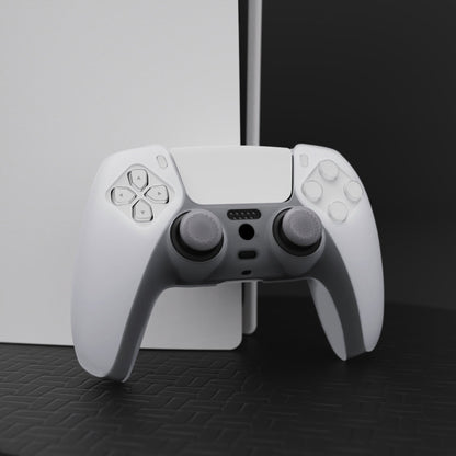 PlayVital Pure Series Anti-Slip Silicone Cover Skin with Thumb Grip Caps for PS5 Wireless Controller - Clear White - KOPF016 PlayVital