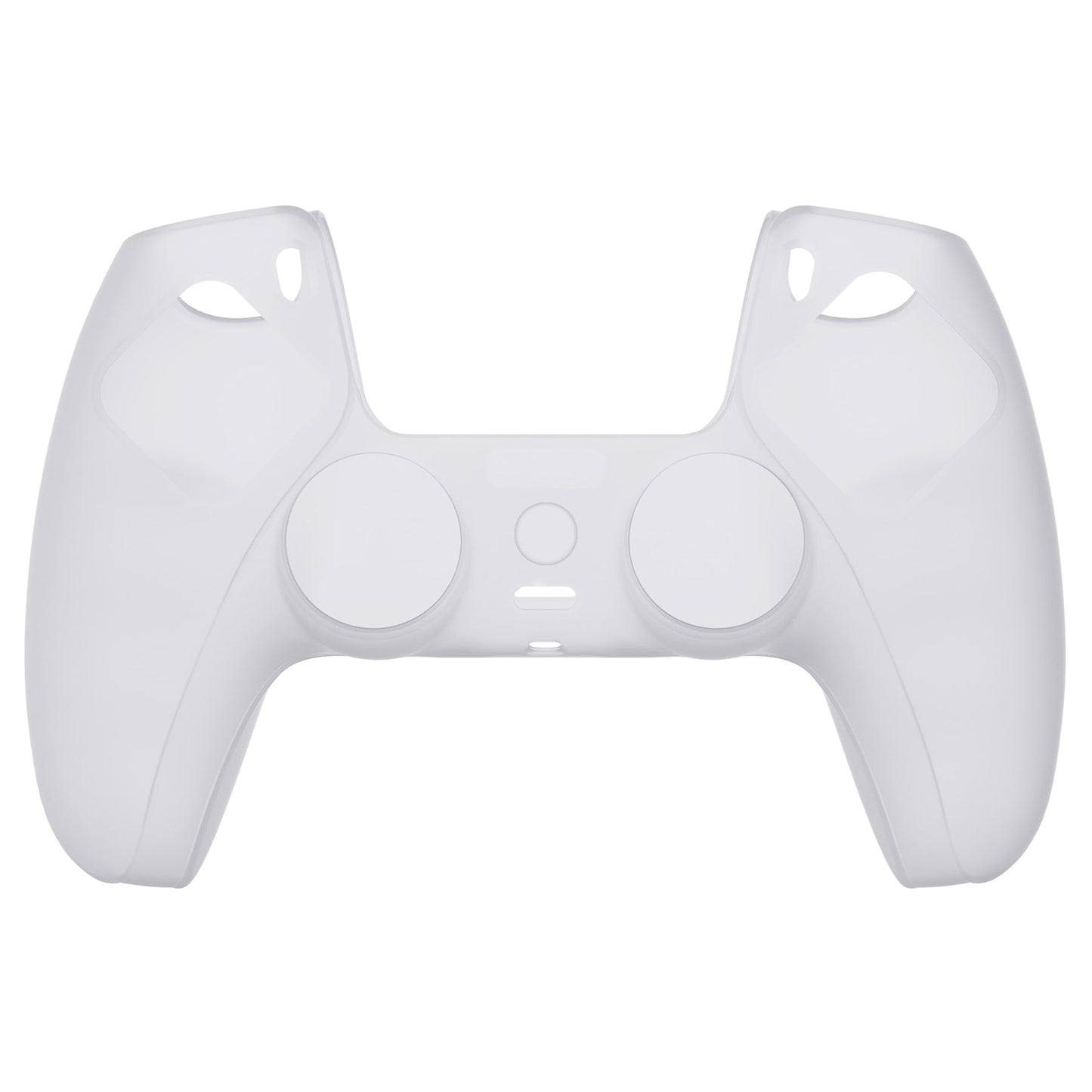 PlayVital Pure Series Anti-Slip Silicone Cover Skin with Thumb Grip Caps for PS5 Wireless Controller - Clear White - KOPF016 PlayVital