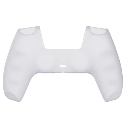 PlayVital Pure Series Anti-Slip Silicone Cover Skin with Thumb Grip Caps for PS5 Wireless Controller - Clear White - KOPF016 PlayVital