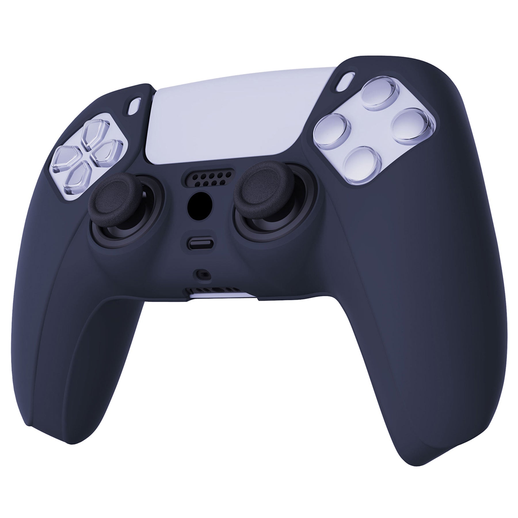 PlayVital Pure Series Anti-Slip Silicone Cover Skin with Thumb Grip Caps for PS5 Wireless Controller - Midnight Blue - KOPF003 PlayVital