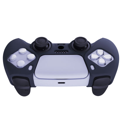 PlayVital Pure Series Anti-Slip Silicone Cover Skin with Thumb Grip Caps for PS5 Wireless Controller - Midnight Blue - KOPF003 PlayVital