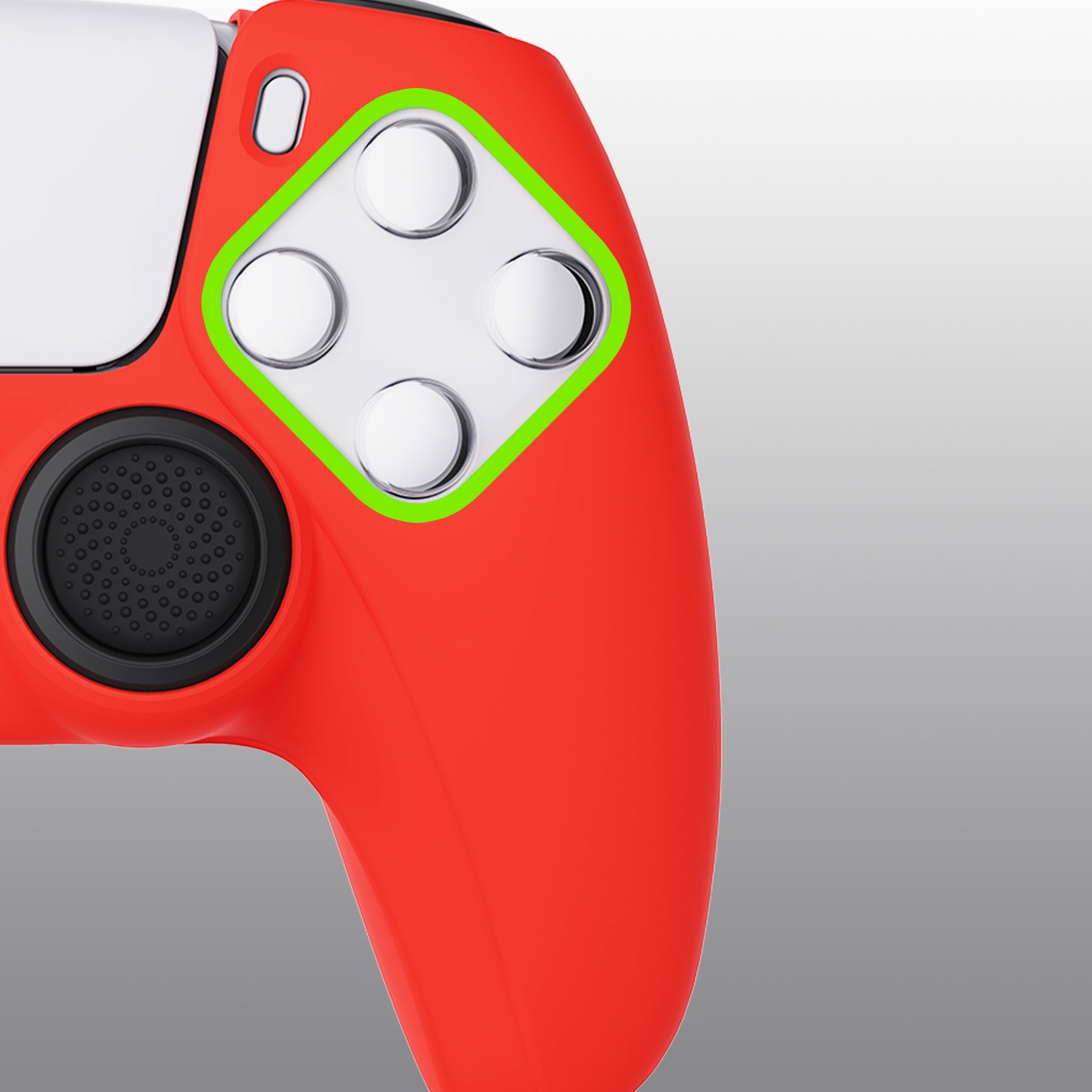 PlayVital Pure Series Anti-Slip Silicone Cover Skin with Thumb Grip Caps for PS5 Wireless Controller - Passion Red - KOPF017 PlayVital