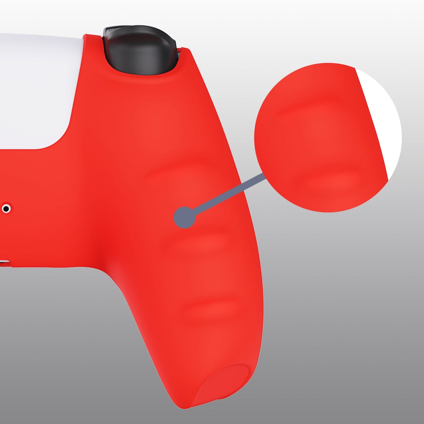 PlayVital Pure Series Anti-Slip Silicone Cover Skin with Thumb Grip Caps for PS5 Wireless Controller - Passion Red - KOPF017 PlayVital