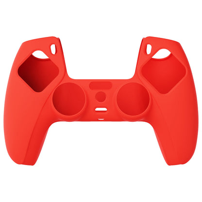 PlayVital Pure Series Anti-Slip Silicone Cover Skin with Thumb Grip Caps for PS5 Wireless Controller - Passion Red - KOPF017 PlayVital