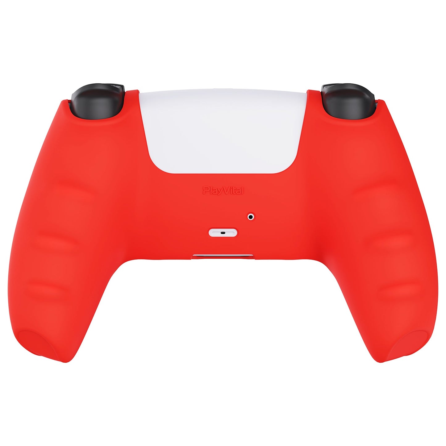 PlayVital Pure Series Anti-Slip Silicone Cover Skin with Thumb Grip Caps for PS5 Wireless Controller - Passion Red - KOPF017 PlayVital