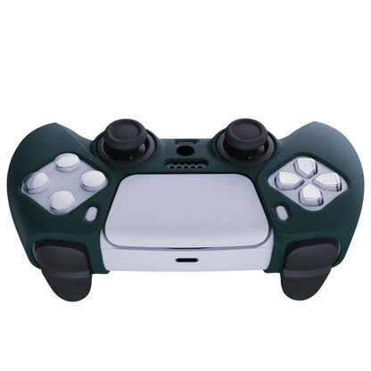 PlayVital Pure Series Anti-Slip Silicone Cover Skin with Thumb Grip Caps for PS5 Wireless Controller - Racing Green - KOPF004 PlayVital