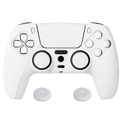 PlayVital Pure Series Anti-Slip Silicone Cover Skin with Thumb Grip Caps for PS5 Wireless Controller - White - KOPF002 PlayVital