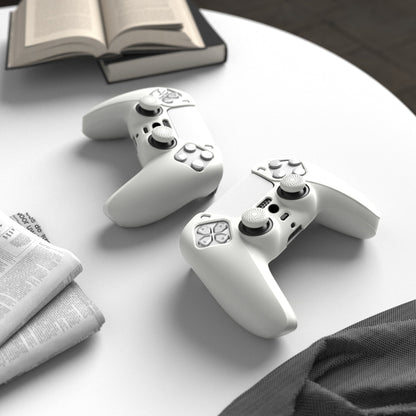 PlayVital Pure Series Anti-Slip Silicone Cover Skin with Thumb Grip Caps for PS5 Wireless Controller - White - KOPF002 PlayVital