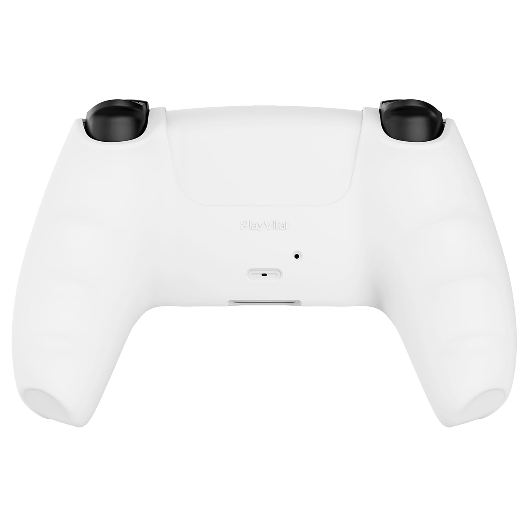 PlayVital Pure Series Anti-Slip Silicone Cover Skin with Thumb Grip Caps for PS5 Wireless Controller - White - KOPF002 PlayVital