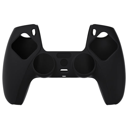 PlayVital Pure Series Anti-Slip Silicone Cover Skin with Thumb Grip Caps for PS5 Wireless Controller - Black - KOPF001 PlayVital