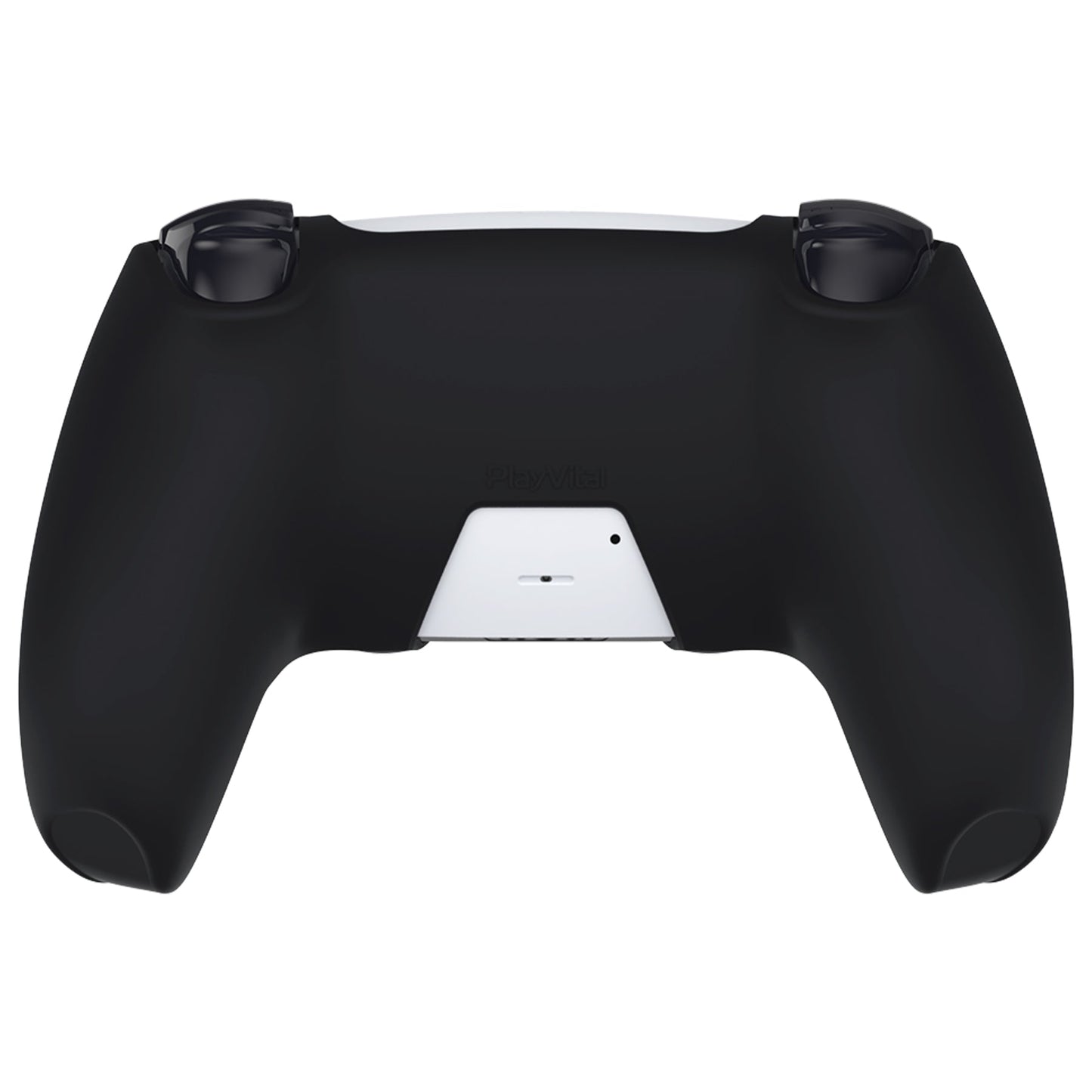 PlayVital Pure Series Dockable Model Anti-Slip Silicone Cover Skin with Thumb Grip Caps for PS5 Wireless Controller - Compatible with Charging Station - Black - EKPFP001 PlayVital