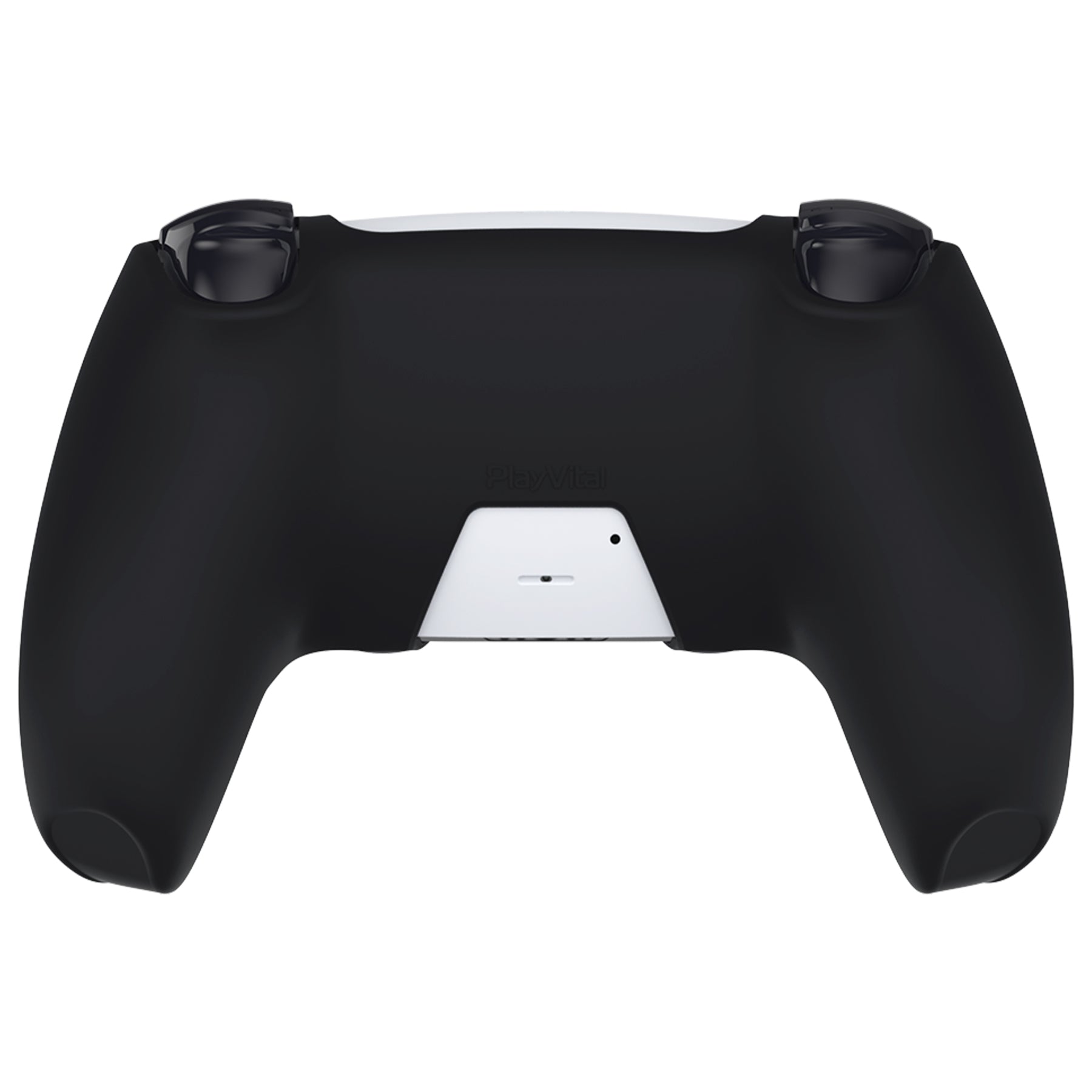 PlayVital Pure Series Dockable Model Anti-Slip Silicone Cover Skin with Thumb Grip Caps for PS5 Wireless Controller - Compatible with Charging Station - Black - EKPFP001 PlayVital