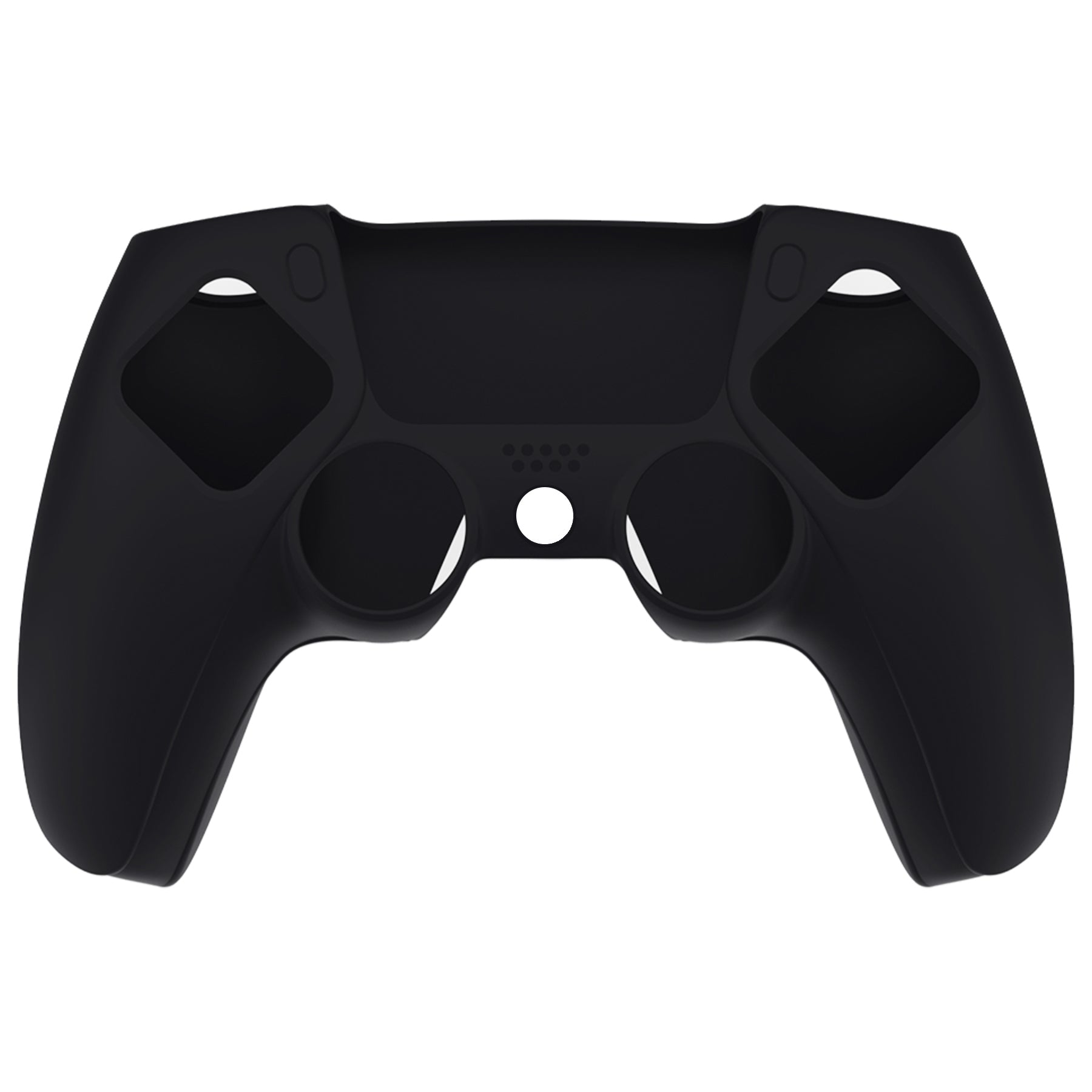 PlayVital Pure Series Dockable Model Anti-Slip Silicone Cover Skin with Thumb Grip Caps for PS5 Wireless Controller - Compatible with Charging Station - Black - EKPFP001 PlayVital