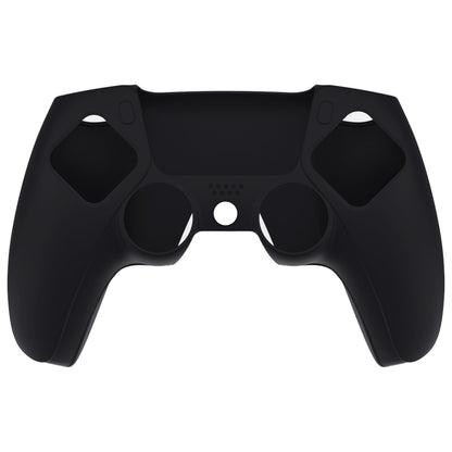 PlayVital Pure Series Dockable Model Anti-Slip Silicone Cover Skin with Thumb Grip Caps for PS5 Wireless Controller - Compatible with Charging Station - Black - EKPFP001 PlayVital