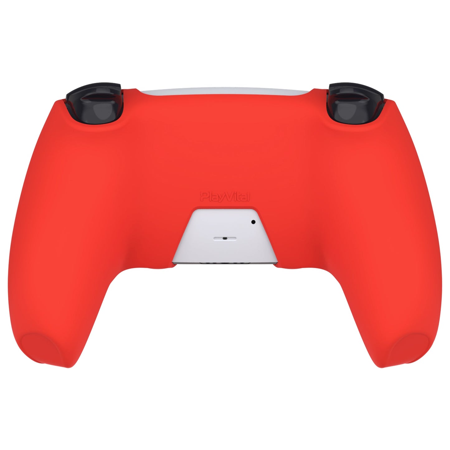 PlayVital Pure Series Dockable Model Anti-Slip Silicone Cover Skin with Thumb Grip Caps for PS5 Wireless Controller - Compatible with Charging Station - Passion Red - EKPFP005 PlayVital