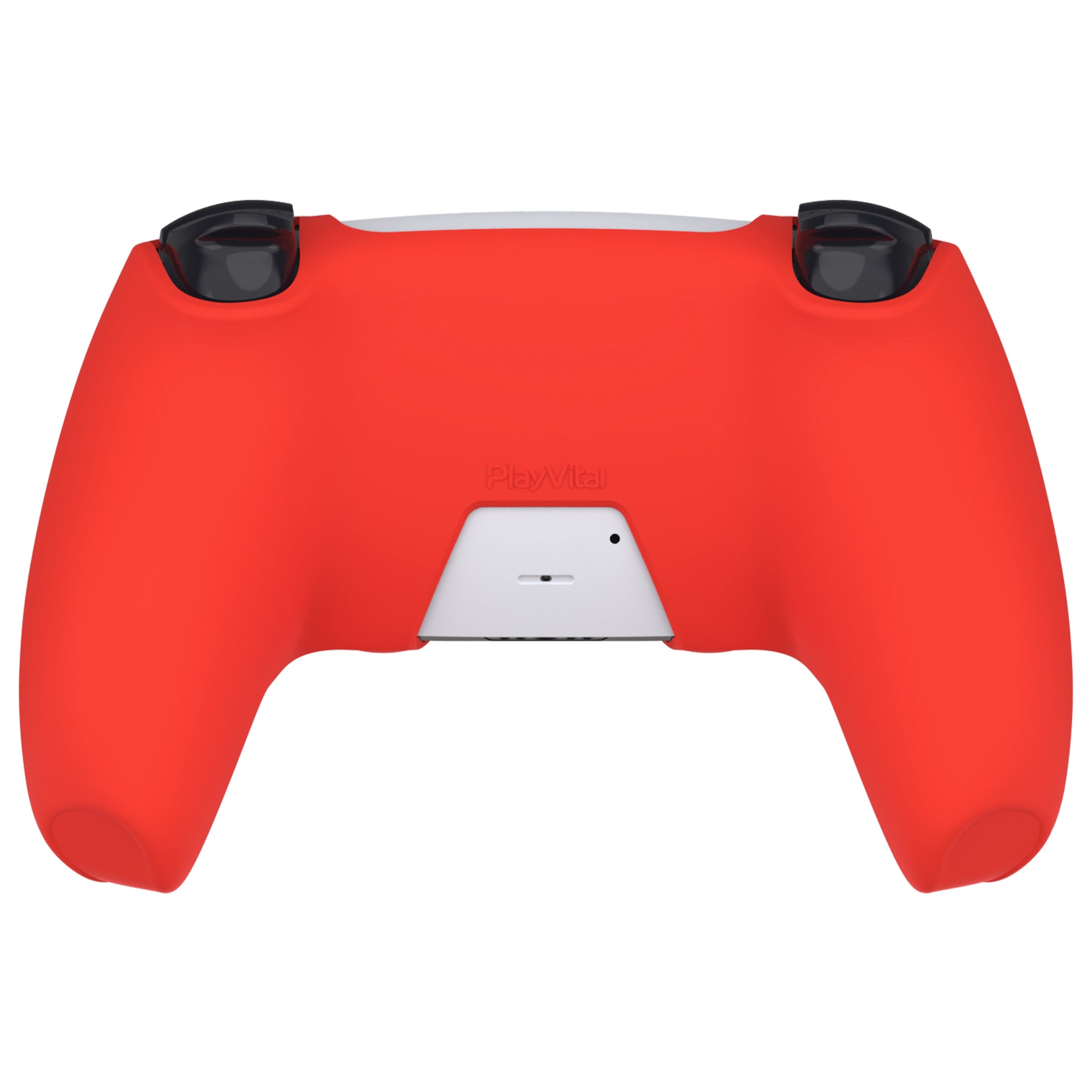 PlayVital Pure Series Dockable Model Anti-Slip Silicone Cover Skin with Thumb Grip Caps for PS5 Wireless Controller - Compatible with Charging Station - Passion Red - EKPFP005 PlayVital