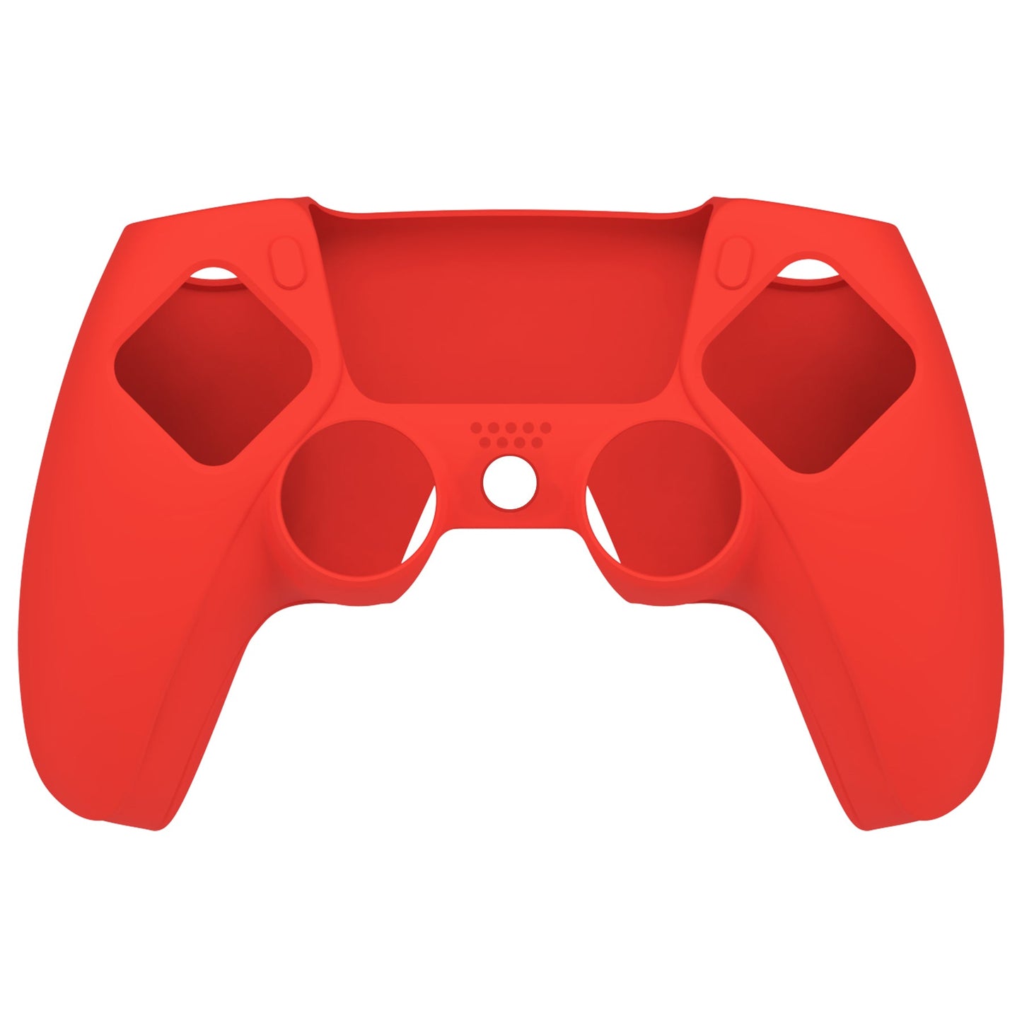 PlayVital Pure Series Dockable Model Anti-Slip Silicone Cover Skin with Thumb Grip Caps for PS5 Wireless Controller - Compatible with Charging Station - Passion Red - EKPFP005 PlayVital